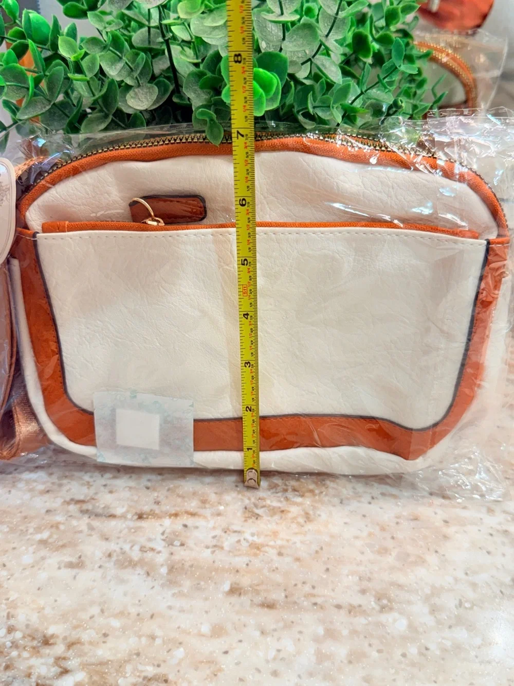 Cream and Tan Women’s Crossbody Pouch - Lightweight Everyday Bag